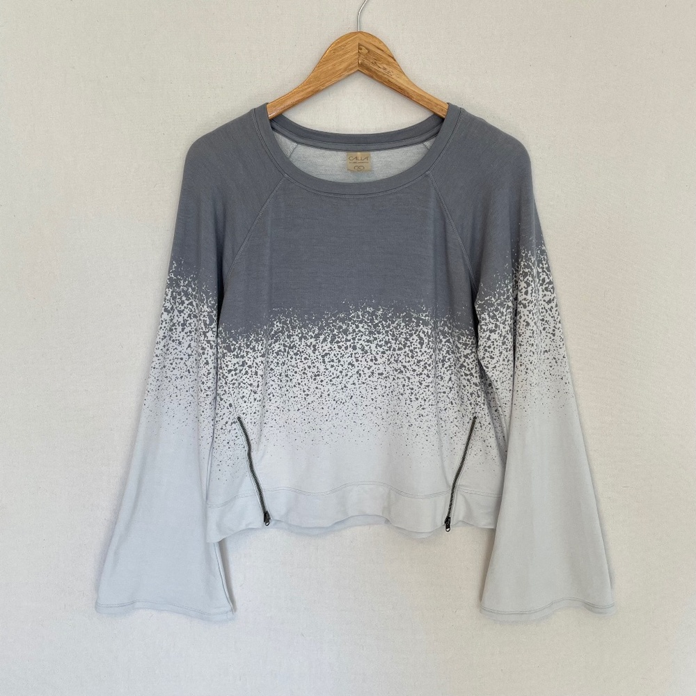 CALIA by Carrie Underwood Medium Effortless Zipper Pullover in Arctic Grey